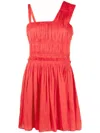 Zadig & Voltaire Roselie Satin Pleated Dress In Red