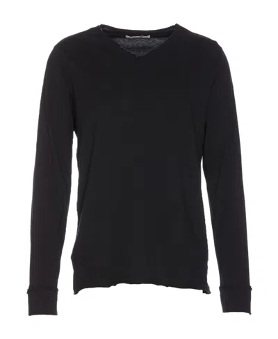Zadig & Voltaire Round Collar And Long-sleeved T-shirt In Black