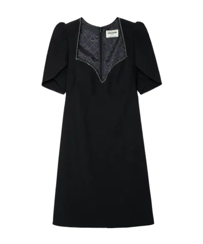 Zadig & Voltaire Roxelle Crystal-embellished Minidress In Black