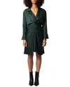 Zadig & Voltaire Rozo Satin Dress In Green