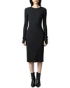 Zadig & Voltaire Ruby Heavy Rib Lurex Dress In Black