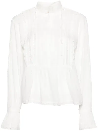 Zadig & Voltaire Ruffle-detail Cotton Shirt In White