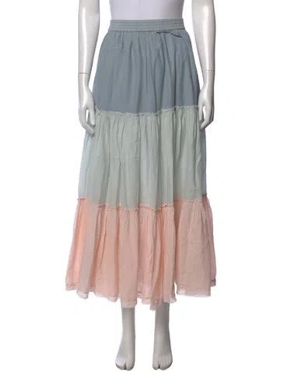 Pre-owned Zadig & Voltaire Ruffle Embellishment Long Skirt In Blue
