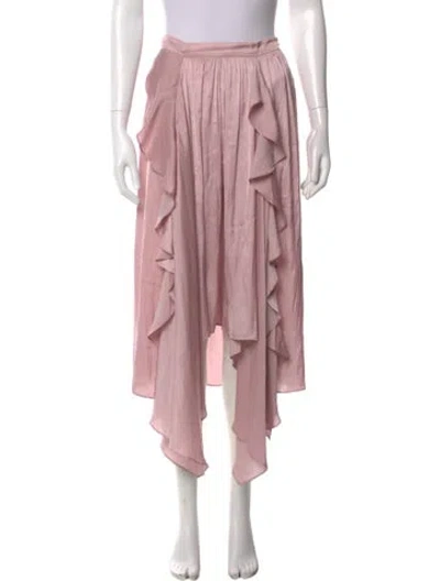 Pre-owned Zadig & Voltaire Ruffle Embellishment Midi Length Skirt In Pink