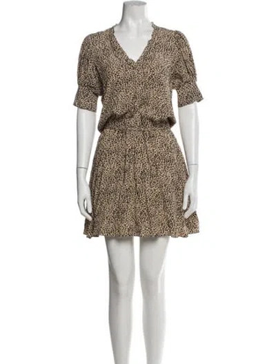 Pre-owned Zadig & Voltaire Russel Print Mini Dress In Brown