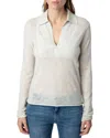 Zadig & Voltaire Sally Rhinestone-embellished Cashmere Jumper In Gray