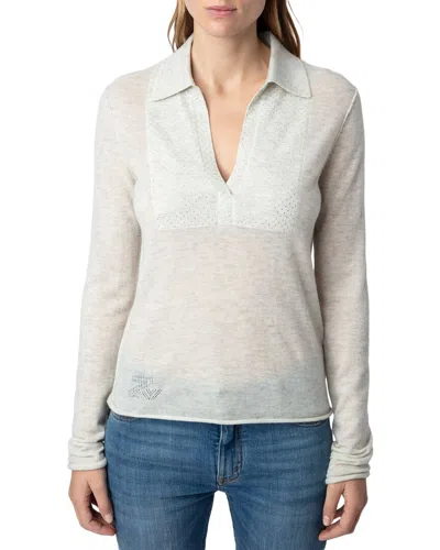 ZADIG & VOLTAIRE ZADIG & VOLTAIRE SALLY CP STRASS CASHMERE SWEATER