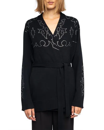 Zadig & Voltaire Salomy Cashmere Cardigan In Black