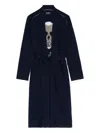 Zadig & Voltaire Salonny Skull-intarsia Belted Cardi-coat In Blue
