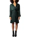 Zadig & Voltaire Rozo Satin Dress In Green