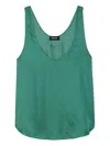 Zadig & Voltaire Satin-effect Sleeveless Top In Green