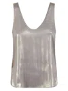 Zadig & Voltaire Satin-finish Sleeveless Top With Deep V-neckline In Gray