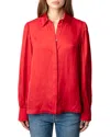 Zadig & Voltaire Trenta Satin Shirt In Red