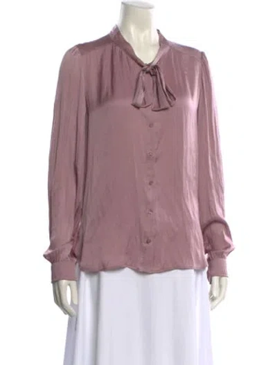 Pre-owned Zadig & Voltaire Satin V-neck Blouse In Pink