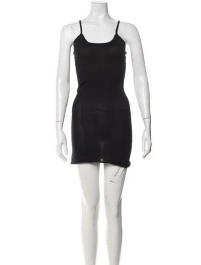 Pre-owned Zadig & Voltaire Scoop Neck Mini Dress In Black