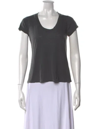 Pre-owned Zadig & Voltaire Scoop Neck Short Sleeve T-shirt In Gray