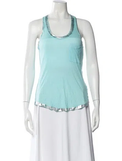 Pre-owned Zadig & Voltaire Scoop Neck Sleeveless Top W/ Tags In Blue