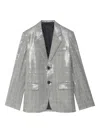 Zadig & Voltaire Sequin-embellished Check Blazer In Gray