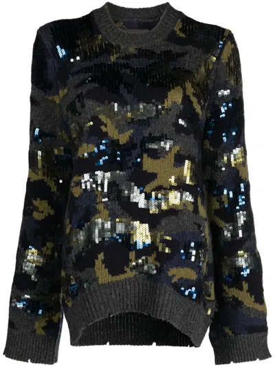 Zadig & Voltaire Pullover Mit Pailletten In Grey