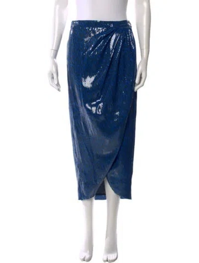Pre-owned Zadig & Voltaire Sequin Embellishments Midi Length Skirt In Blue