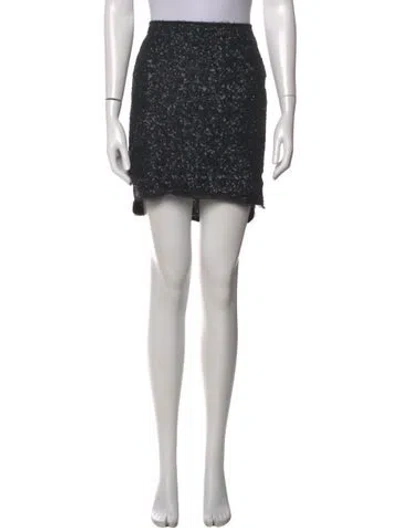 Pre-owned Zadig & Voltaire Sequin Embellishments Mini Skirt In Blue