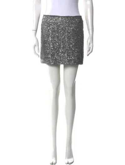Pre-owned Zadig & Voltaire Sequin Embellishments Mini Skirt In Gray