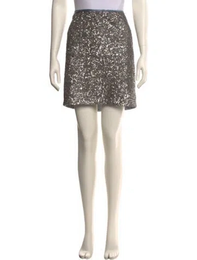 Pre-owned Zadig & Voltaire Sequin Embellishments Mini Skirt In Neutral