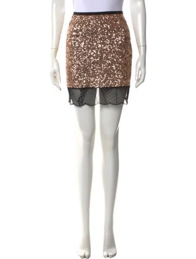 Pre-owned Zadig & Voltaire Sequin Embellishments Mini Skirt In Neutrals