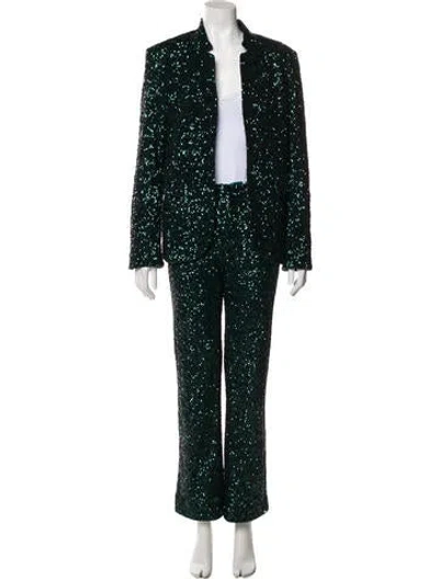 Pre-owned Zadig & Voltaire Sequin Embellishments Pant Set In Green