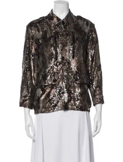 Pre-owned Zadig & Voltaire Sequin Printed Evening Jacket In Neutral