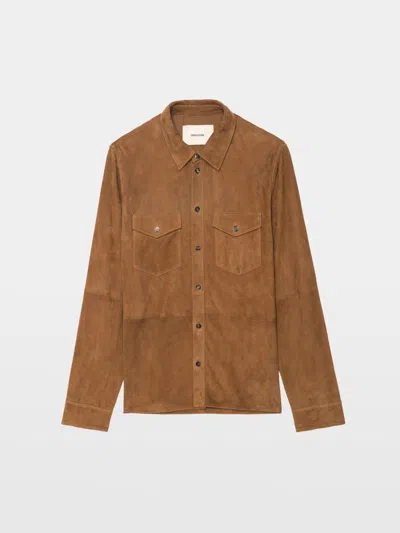 Zadig & Voltaire Sergy Suede Shirt In Brown