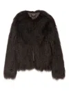 Zadig & Voltaire Shaggy Faux-fur Coat In Brown