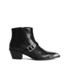 Zadig & Voltaire Tylow Wild Mirror Buckled Cowboy Boots In Black