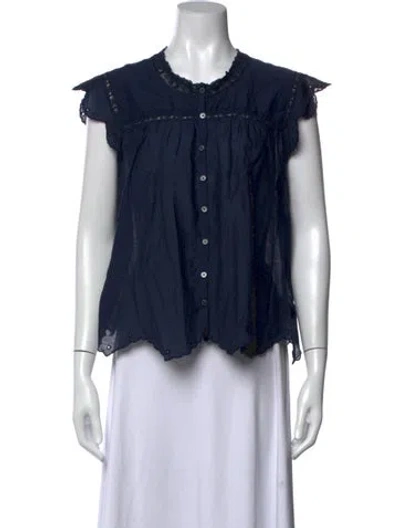 Pre-owned Zadig & Voltaire Short Sleeve Blouse In Blue