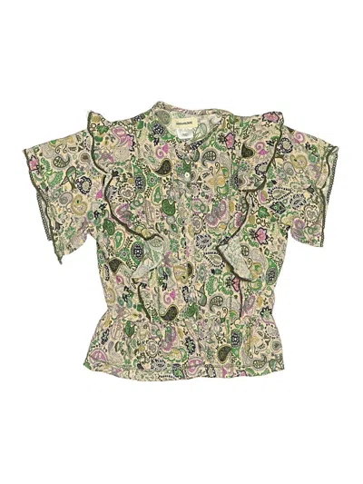 Pre-owned Zadig & Voltaire Kids' Short Sleeve Blouse In Green