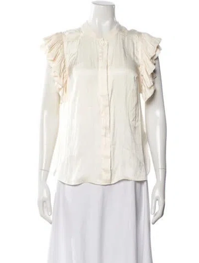 Pre-owned Zadig & Voltaire Short Sleeve Blouse W/ Tags In Neutral