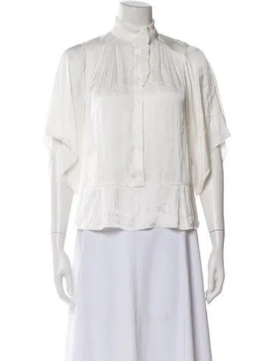 Pre-owned Zadig & Voltaire Short Sleeve Blouse W/ Tags In White