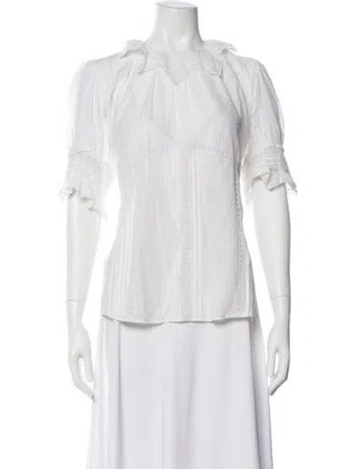 Pre-owned Zadig & Voltaire Short Sleeve Blouse In White