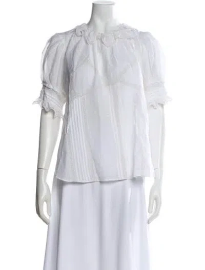 Pre-owned Zadig & Voltaire Short Sleeve Blouse In White