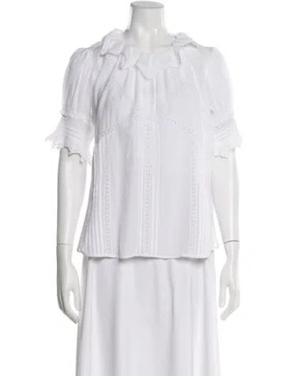 Pre-owned Zadig & Voltaire Short Sleeve Blouse In White