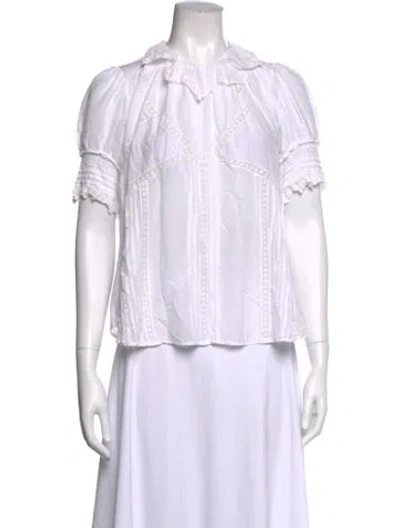 Pre-owned Zadig & Voltaire Short Sleeve Blouse In White