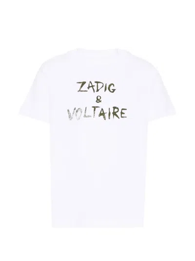 Zadig & Voltaire Kids' Short Sleeve T-shirt In White