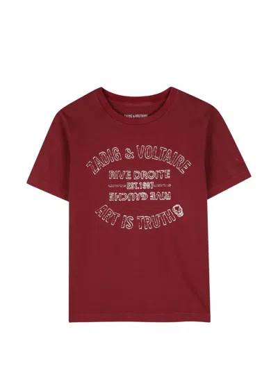 Zadig & Voltaire Kids' Short-sleeve T-shirt In Red