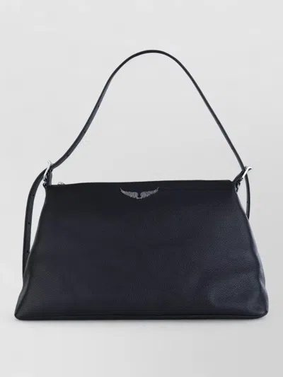 Zadig & Voltaire Shoulder Bag Adjustable Chain Strap Textured Surface In Blue