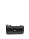 Zadig & Voltaire Black Leather Doudou Vintage Patemt Shoulder Bag In Black