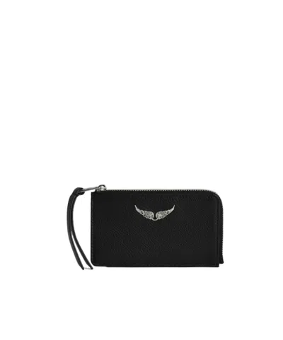 Zadig & Voltaire Signature Wings Zip Card Holder In Multi