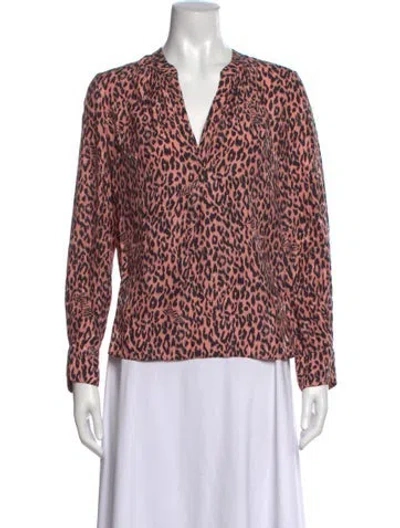 Pre-owned Zadig & Voltaire Silk Animal Print Blouse In Multi