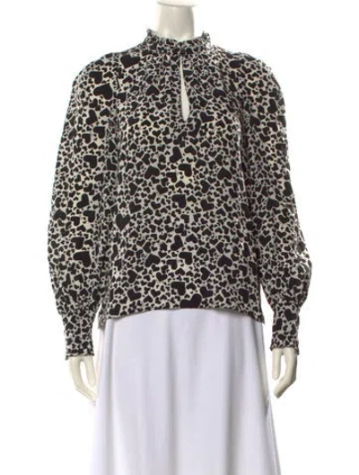 Pre-owned Zadig & Voltaire Silk Animal Print Sweatshirt W/ Tags In White