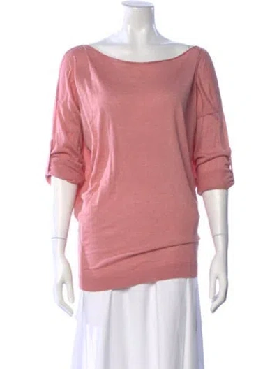 Pre-owned Zadig & Voltaire Silk Bateau Neckline Sweater In Pink