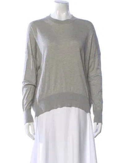 Pre-owned Zadig & Voltaire Silk Crew Neck Sweater In Gray